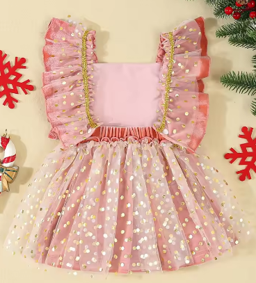 Toddler Girls Sleeveless Dress with Bow Detail and Ruffled Square Neckline Adorable Cartoon Print A-Line Dress with Mesh Hem