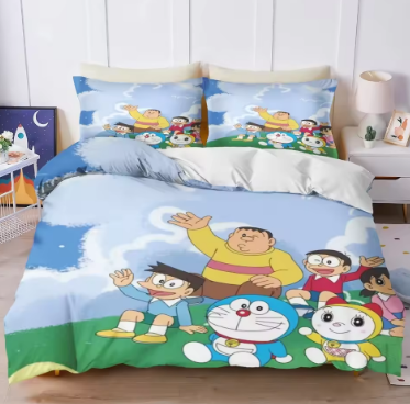 Cartoon RoboCat Duvet Cover Cute D-Doraemons Bedding Sets Home Blue Printed Pillowcase Set luxury birthday gift