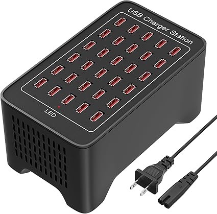 Charging Stations for Multiple Device, 150W 30 Ports Phone Charging Station with Fast Charging, USB Multiple Charging Station for Travel Home Office Party