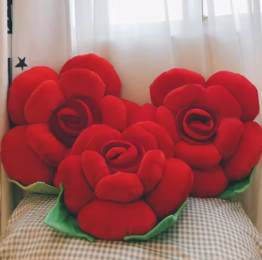 Rose Flower Cushion Soft Pillow Cushions for Decorative Sofa Stuffed Rose Sitting Cushion Valentine's Day Gifts Home Decoration