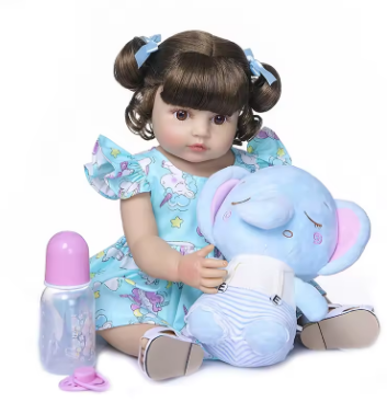 NPK 50CM Full Body Soft Silicone Popular Sweet Face Reborn Toddler Baby Girl Doll Birthday Christmas Gift High Quality Doll