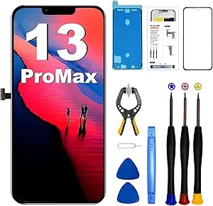 EFAITHFIX for iPhone 13 Pro Max Screen Replacement 6.7 Inch LCD 3D Touch Display Full HD Digitizer Frame Assembly (A2484 A2641 A2643 A2644 A2645) with Repair Tools Screen Protector Waterproof Adhesive