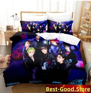 The World Ep.fin Will ATEEZ Bedding Set Duvet Cover Bed Set Quilt Cover Pillowcase Comforter king Queen Size Boys Adult Bedding